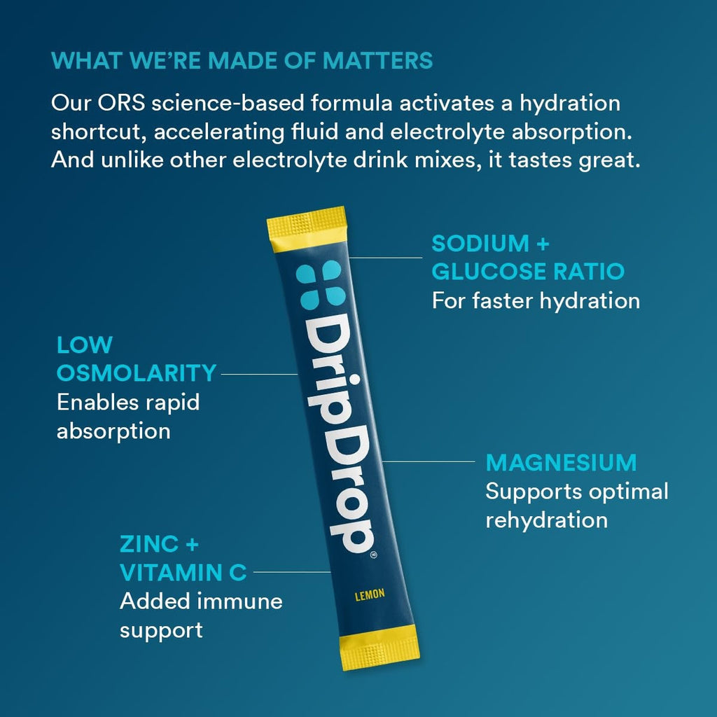 Lemon Electrolyte Powder, 8 oz sticks, 32 count D4