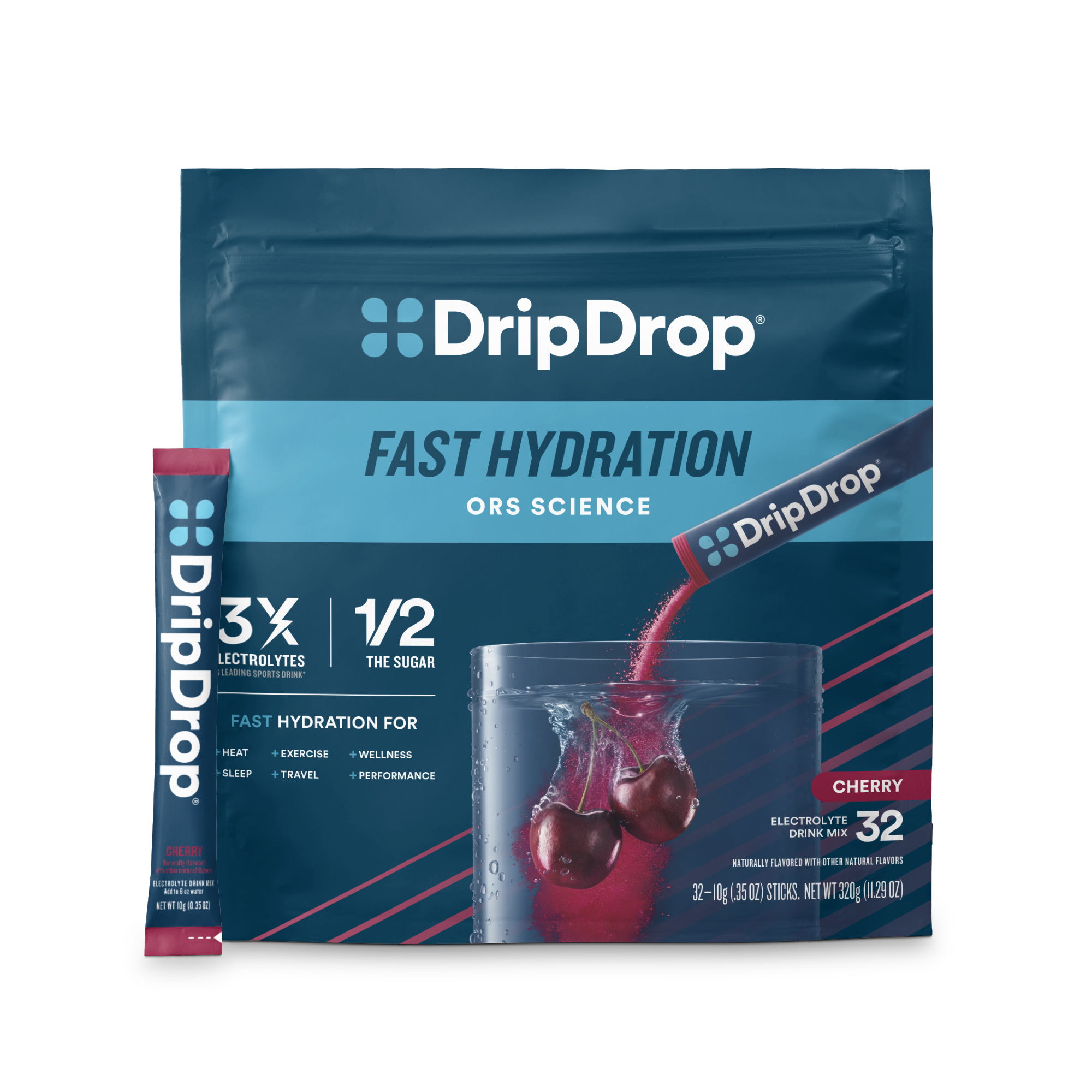 Cherry Electrolyte Powder, 8 oz sticks, 32 count Y7