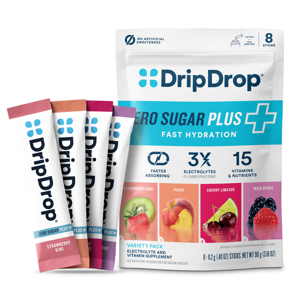Zero Sugar Plus, Strawberry Kiwi, Peach, Cherry Limeade, Wild Berry, 16 oz sticks, 8 count T0