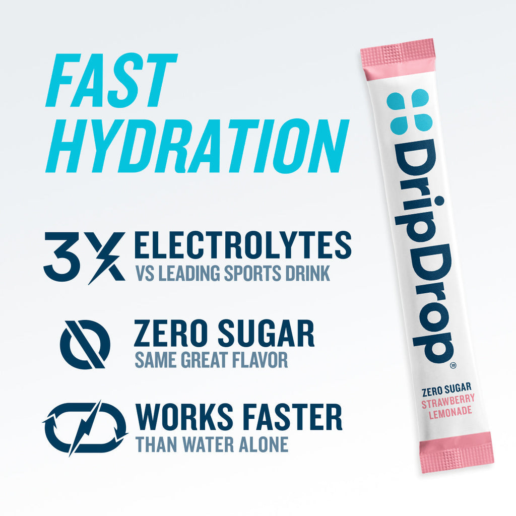 Zero Sugar Strawberry Lemonade Electrolyte Powder, 8 oz sticks, 32 count S6
